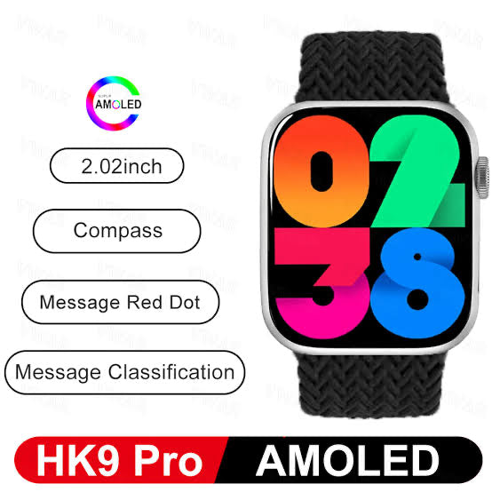 HK9 Pro Amoled UPDATED With Silicon Braided Strap